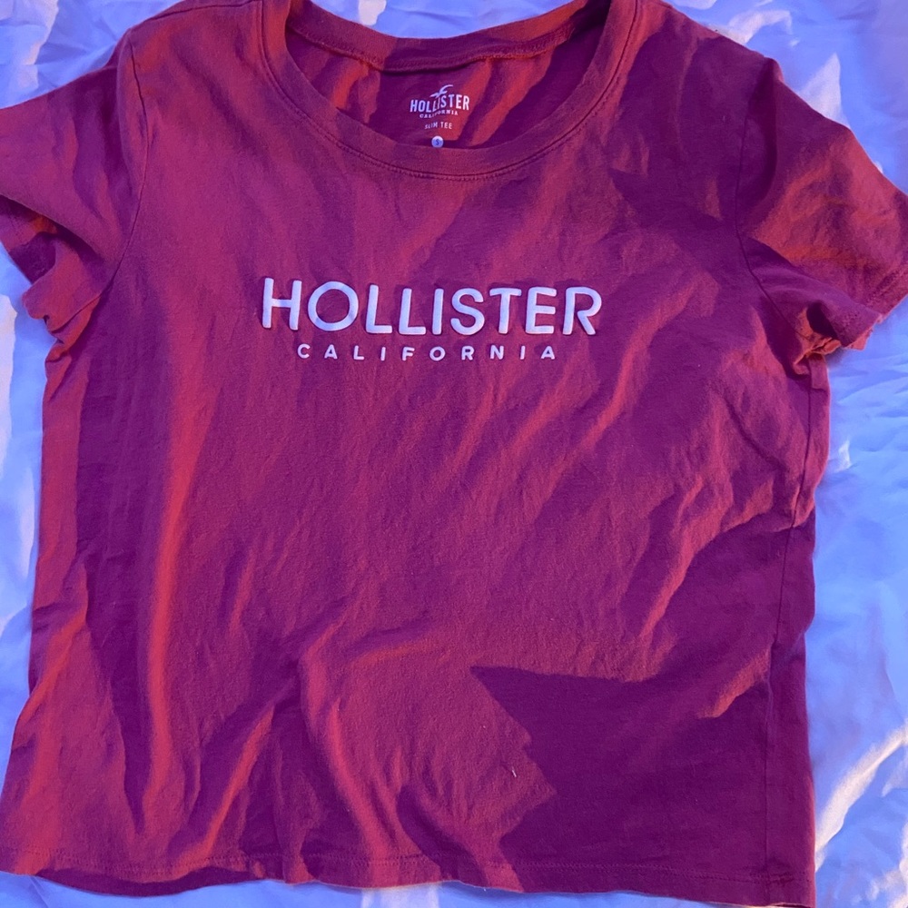 Hollister Short Sleeve Pink Crop Top